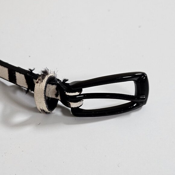 Buffalo David Bitton Belt Womens S Zebra Print Metal Buckle Real Leather Narrow - Picture 5 of 16